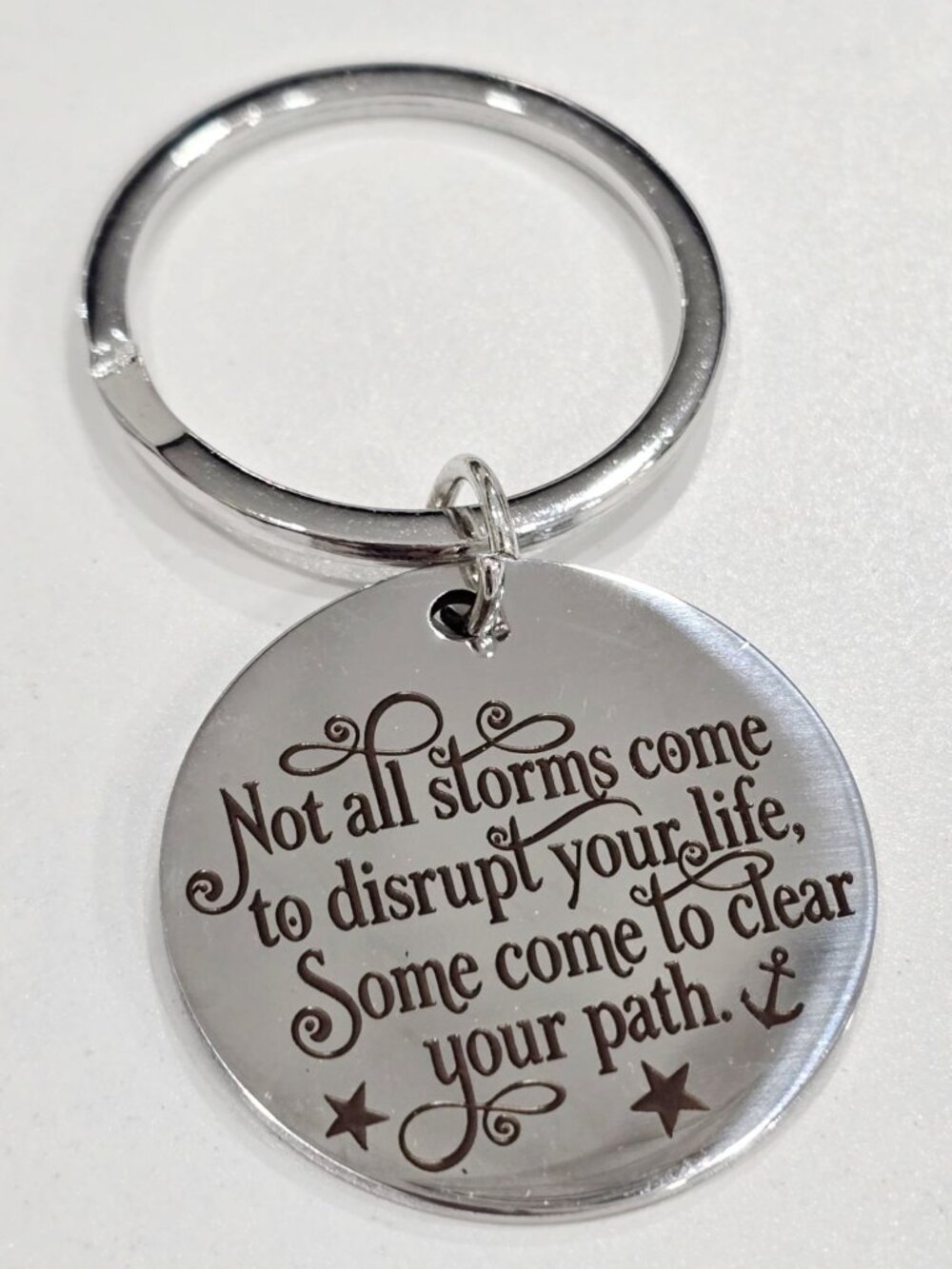 Artisan Storms Clear Path Inspiring Quote Stainless Steel Metal Keychain New